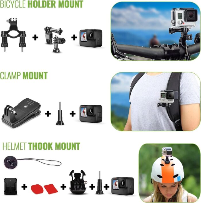 GoPro HERO13 (Hero 13) Black - with 50 Piece Accessory Kit and 2 Extra Batteries + 64GB Card - Waterproof Action Camera - 5.3K HDR, 27MP Photos, 1/1.9" Sensor, Live Streaming, Webcam, Stabilization - Image 5