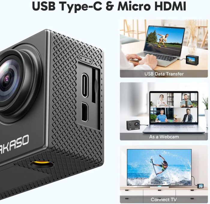 AKASO EK7000 4K30fps Action Camera - 131ft Waterproof Camera with EIS 4X Zoom Remote Control Ultra HD 20MP Underwater Camera with Accessories Kit - Image 8