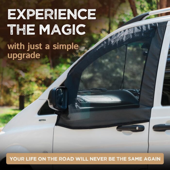 Living in a Bubble Magnetic Bug Screen for Front Doors (Pair), Compatible with RAM Promaster. Vanlife Accessories & Van Life Essentials - Image 3