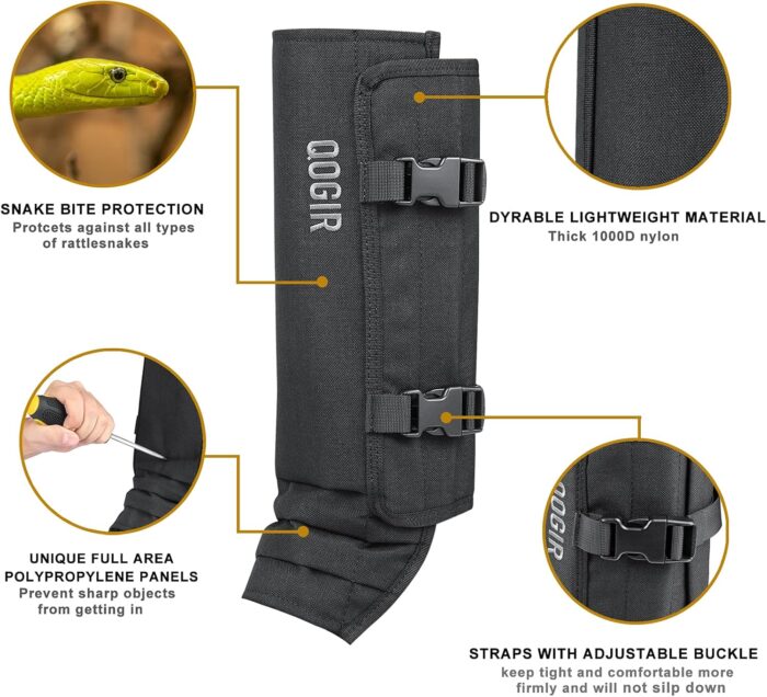 Leg Gaiters Hunting Gaiters, Adjustable Snow Boot Gaiters, Waterproof Snake Gaiters for Hiking Walking Skiing - Image 2