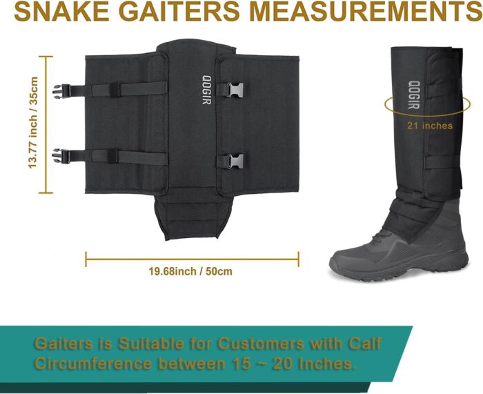 Leg Gaiters Hunting Gaiters, Adjustable Snow Boot Gaiters, Waterproof Snake Gaiters for Hiking Walking Skiing - Image 5