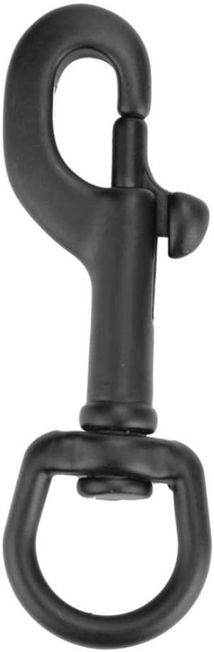 Vbestlife Scuba Diving Clips, Stainless Steel Swivel Eye Snap Hook Dive Single Ended Swivel Eye Bolt Hook Buckle Dog Clip Gear Equipment for Underwater Scuba Diving(Black 90mm) Scuba Small Bolt snap