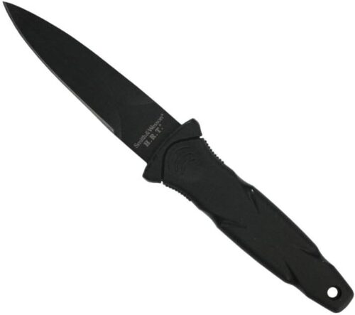 Smith & Wesson SWHRT3BF 7.5in High Carbon S.S. Full Tang Fixed Blade Knife with 3.5in False Edge Blade and TPR Handle for Outdoor, Tactical, Survival and EDC