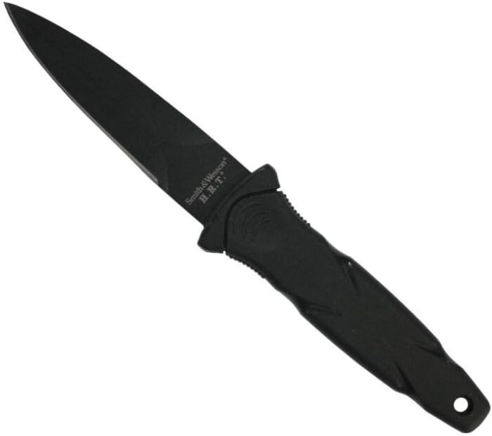 Smith & Wesson SWHRT3BF 7.5in High Carbon S.S. Full Tang Fixed Blade Knife with 3.5in False Edge Blade and TPR Handle for Outdoor, Tactical, Survival and EDC