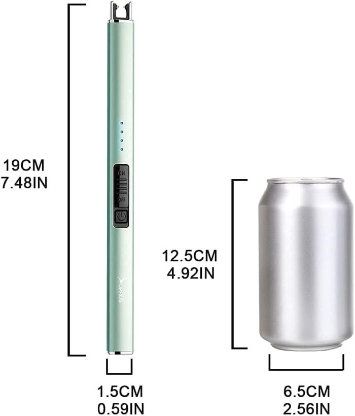 SUPRUS Electric Lighter Arc Windproof Flameless USB Rechargeable Lighter with Safety Lock for Candle BBQ Camping (Green) - Image 5