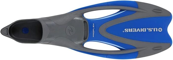 U.S. Divers Cozumel Snorkeling Set. Adult Snorkel Mask, Snorkel, Fins, and Travel Bag, Large 9.5 - 11.5, Electric Blue - Image 4