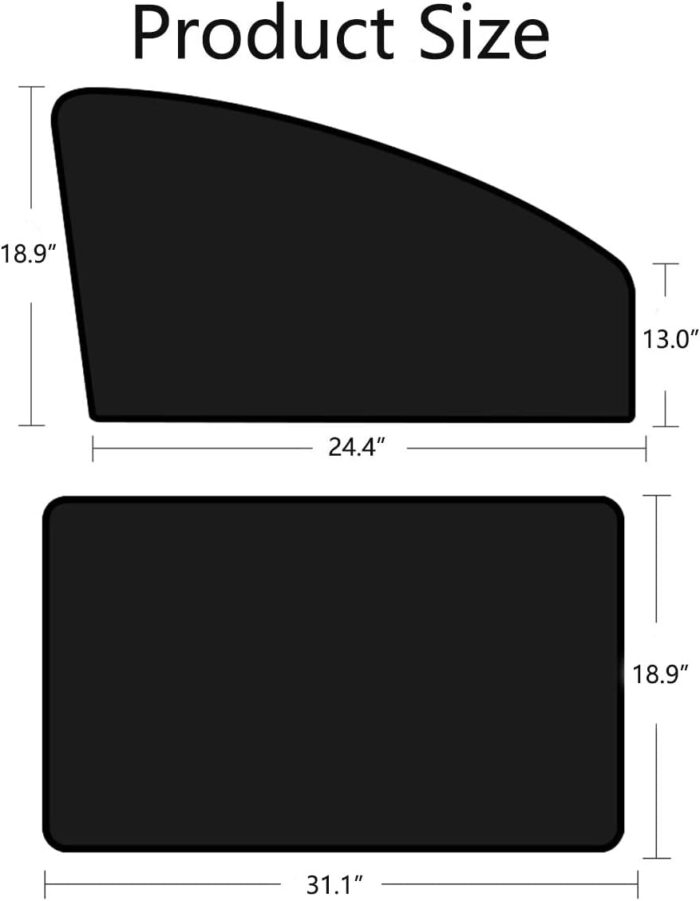 Car Side Window Sun Shades, 4 PCS Window Sunshades Privacy Curtains, 100% Block Light for Breastfeeding, Taking a nap, Changing Clothes, Camping (Front&Back 4pcs) - Image 2