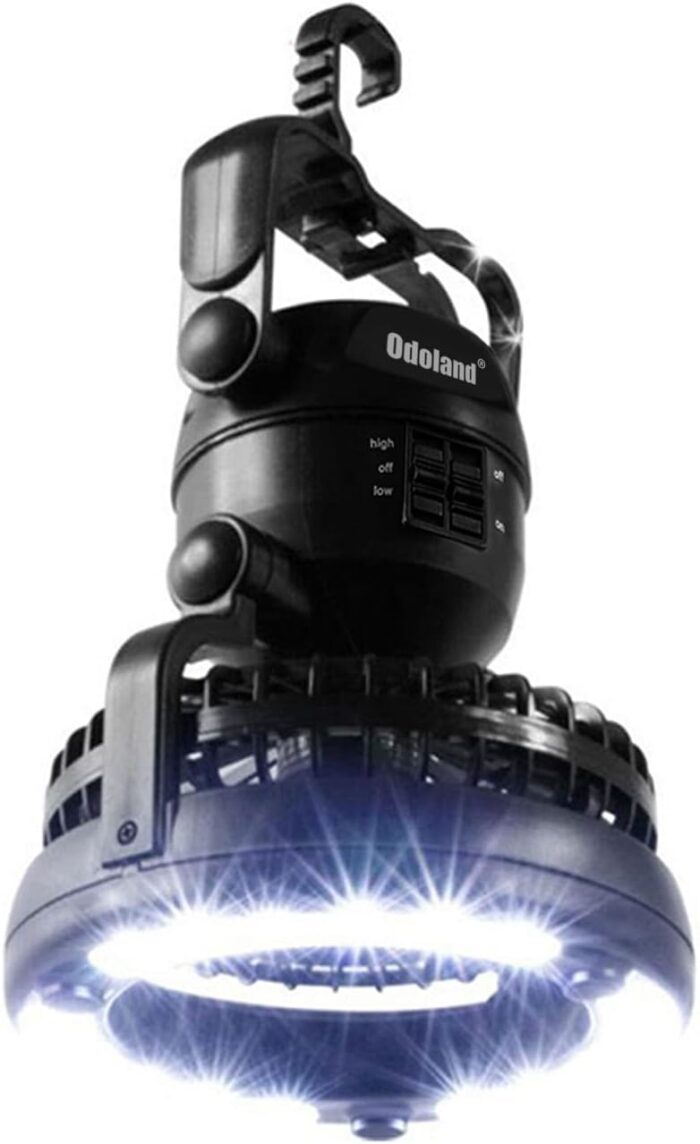 Odoland Portable LED Camping Lantern with Ceiling Fan - Hurricane Emergency - Image 2