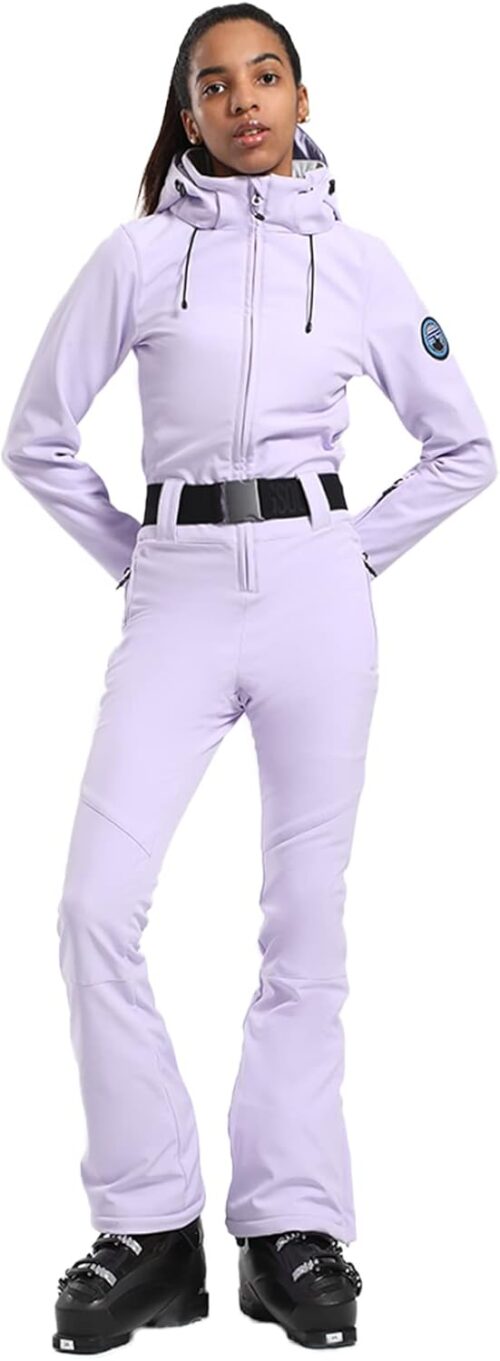 GSOU SNOW Ski Suit Women One Piece Jumpsuit Snowsuit adult Slim Winter Waterproof Windproof Outdoor Sports Warm