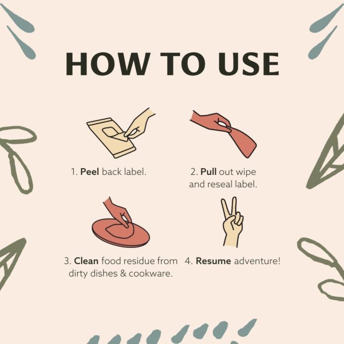 Dish Wipes | 100% Biodegradable Pre-Moistened Food-Safe Camp Kitchen Wipes | A Soap-and-Water Alternative - Image 7
