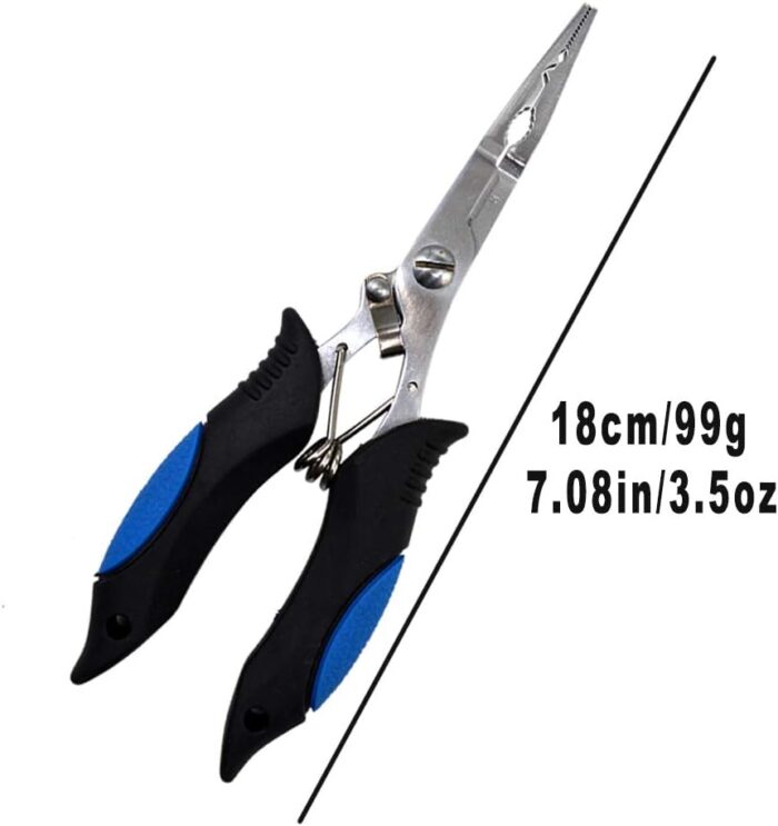Stainless Steel Fishing Pliers - Needle Nose Plier for Cutting Fishing Line, Multitool Pliers with Sheath and Telescopic Lanyard | Fishing Tools - Image 4