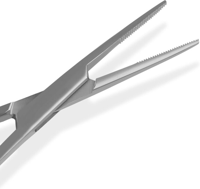SURGICAL ONLINE Versatile Angling Tools with 2pc 5 Inch Fishing Forceps Set - Stainless Steel, Curved & Straight Hemostats, Serrated Jaws, Locking Mechanism, and Lightweight Design - Image 3