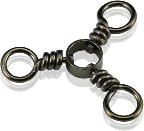 AMYSPORTS Fishing Connector Fish Swivels Tackle 3 Way Fishing Swivel Saltwater Freshwater Fishing Tackle Accessories Crossline Trolling Line Lure Connector