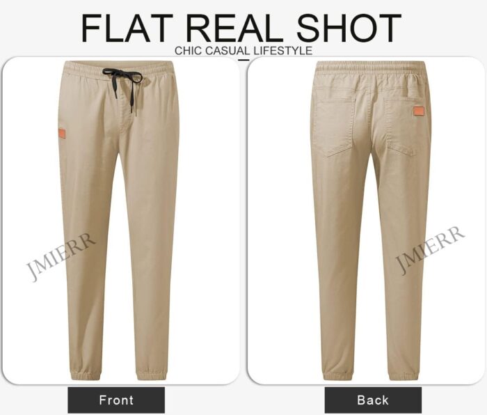 JMIERR Mens Casual Joggers Pants - Cotton Drawstring Chino Cargo Pants Hiking Outdoor Twill Track Jogging Sweatpants Pants - Image 5