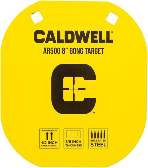 Caldwell High Caliber AR500 Steel Targets 3/8 Inch Thickness, Rifle Rated for Precision Shooting and Target Practice with Hanging Options (Sold Separately)