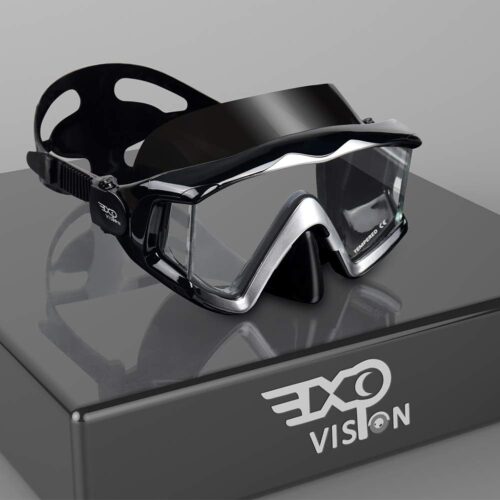 Adult Pano 3 Scuba Diving Mask, Tempered Glass Snorkel Mask Anti-Fog Swim Mask No Leakage Swim Goggles with Nose Cover Snorkeling Gear for Snorkeling, Freediving, Swimming