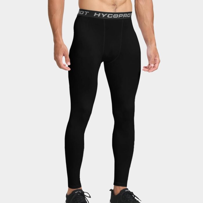 HYCOPROT Men's Thermal Compression Pants, Fleece Lined Athletic Tight Cold Weather Sports Leggings Winter Base Layer Bottoms - Image 2