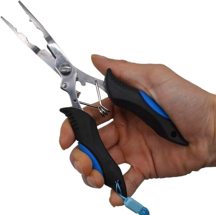 Stainless Steel Fishing Pliers - Needle Nose Plier for Cutting Fishing Line, Multitool Pliers with Sheath and Telescopic Lanyard | Fishing Tools - Image 6