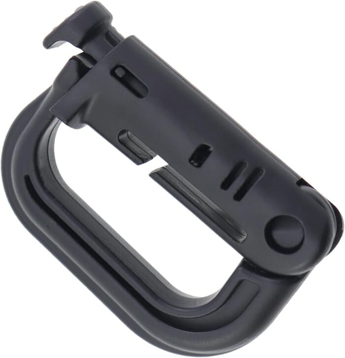 10PCS Tactical D Ring Lock Buckles Press Activated High Strength Plastic Hook Fasteners with Locking Device and Zippered Pouch Mountaineering Hook Buckles for Camping and Hiking Backpacks - Image 5