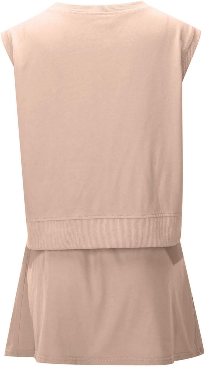 Cotton Skort Set 2 Piece Outfits Athletic Sets For Women Casual Skirt And Tank Top Travel Outfit Leisure Wear - Image 6