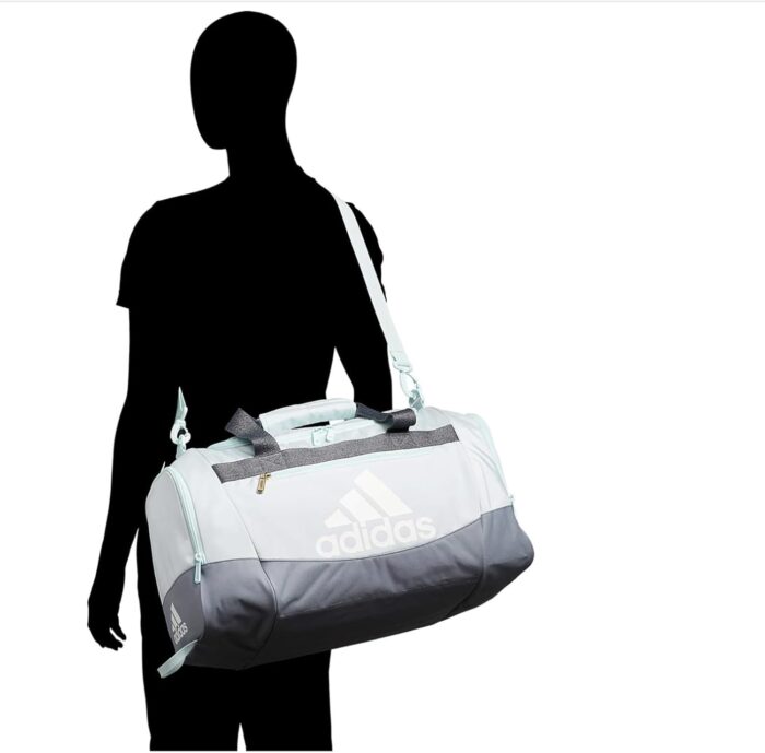 adidas Unisex Defender 4.0 Gym Duffel Bag for Men and Women, Black/White, Medium (66L) - Image 7