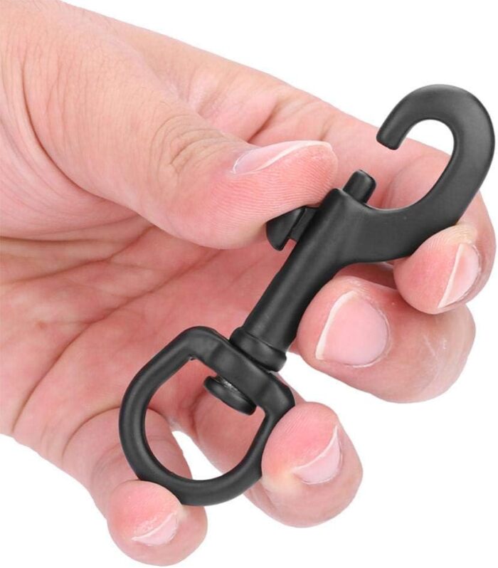 Vbestlife Scuba Diving Clips, Stainless Steel Swivel Eye Snap Hook Dive Single Ended Swivel Eye Bolt Hook Buckle Dog Clip Gear Equipment for Underwater Scuba Diving(Black 90mm) Scuba Small Bolt snap - Image 5