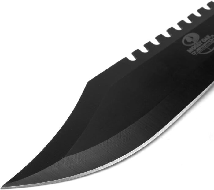 Mossy Oak Survival Hunting Knife with Sheath, 15-inch Fixed Blade Tactical Bowie Knife with Sharpener & Fire Starter for Camping, Outdoor, Bushcraft - Image 5