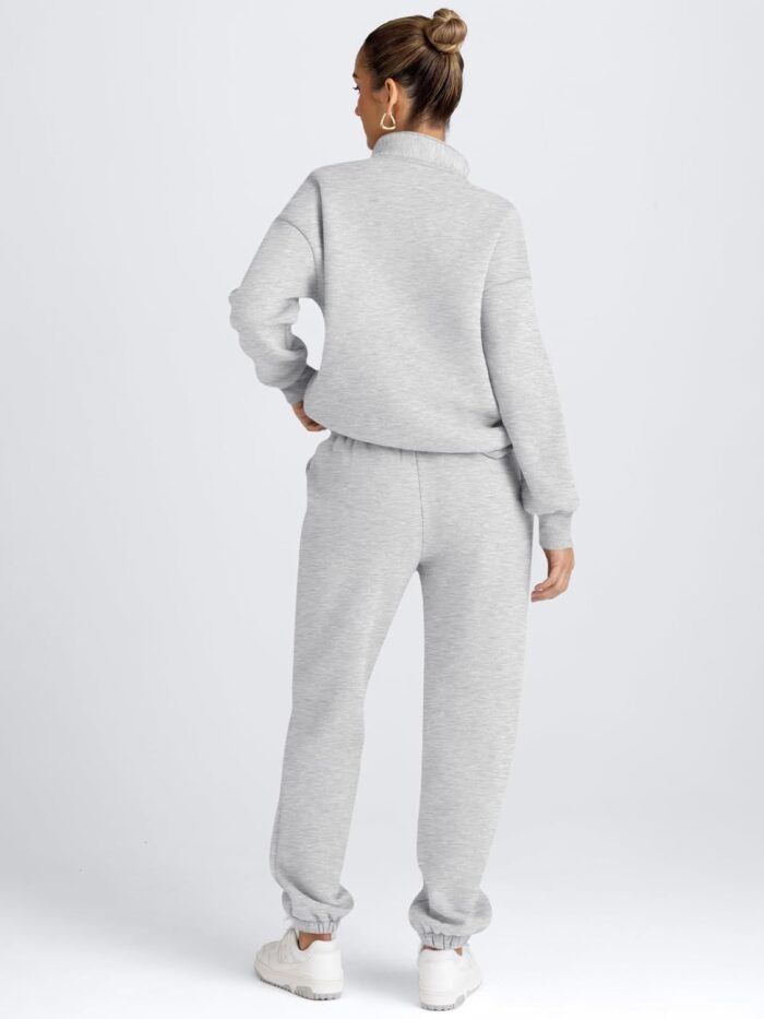 AUTOMET Women's Sweatsuits 2 Piece Outfits Long Sleeve Half Zip Pullover and Baggy Sweatpants with Pockets - Image 5