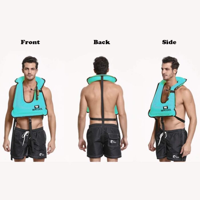 WACOOL Inflatable Snorkel Diving Swimming Scuba Vest Jacket large buoyancy Up to 220 lbs for Adult Youth Kids - Image 5