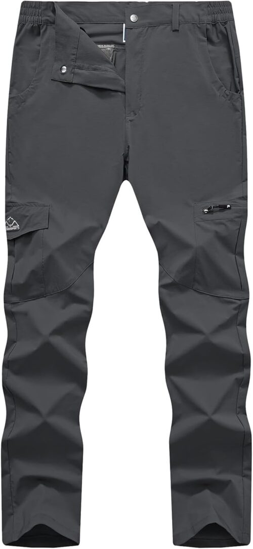 TBMPOY Men's Hiking Pants Lightweight 6 Cargo Pockets Quick Dry Water Resistant Outdoor Travel Work Fishing