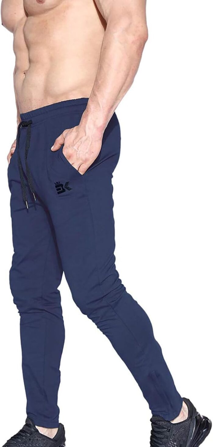 BROKIG Mens Zip Joggers Pants - Casual Gym Workout Track Pants Comfortable Slim Fit Tapered Sweatpants with Pockets - Image 4