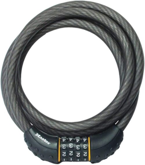 Master Lock Cable Lock, Set Your Own Combination Bike Lock, 6 ft. Long, Black, 8122D