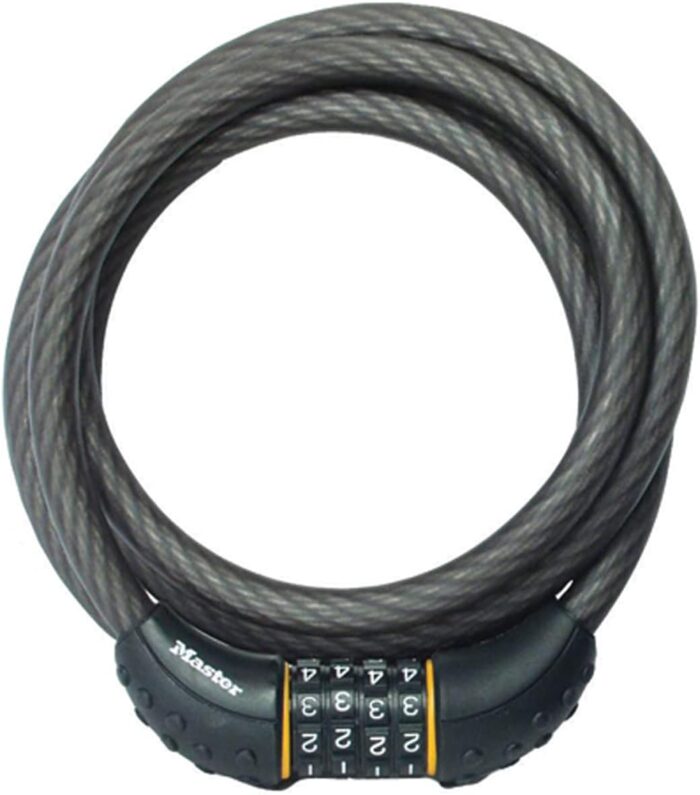Master Lock Cable Lock, Set Your Own Combination Bike Lock, 6 ft. Long, Black, 8122D