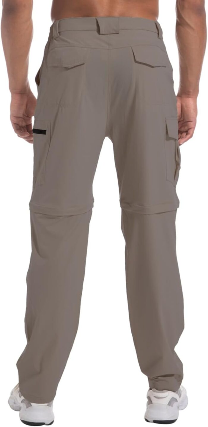 Mens Outdoor Hiking Pants Convertible Lightweight Water Resistant Quick Dry Zip Off Fishing Travel Camping Tactical Pants - Image 2