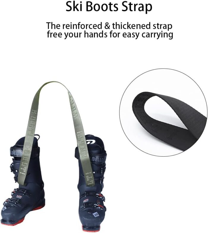 Kolti Ski Boot Carrier Strap, Snowboard Boot Shoulder Sling Tote Leash Also for Ice Skates, Winter Sport Equipment Accessory for Bag, Kit & Gear Pack - Image 4