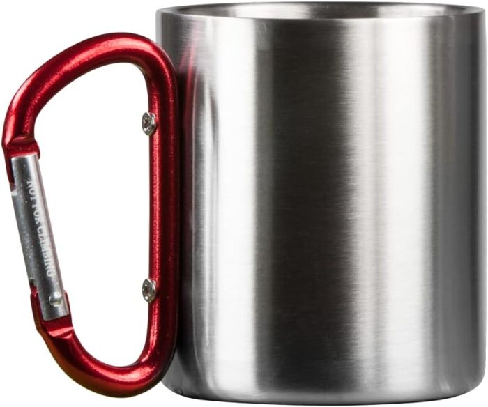 Life Gear Stainless Steel Double Walled Mug with Carabiner Handle - Portable Rockclimbing, Hiking, Backpacking or Camping Travel Cup 10 oz - Image 5