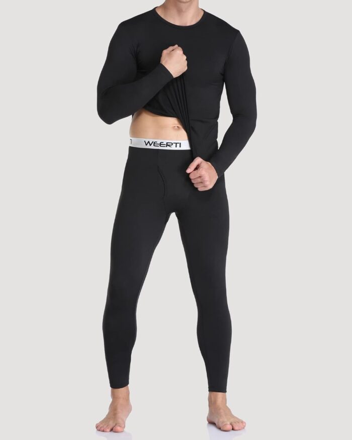 WEERTI Thermal Underwear for Men Long Johns with Fleece Lined, Base Layer Men Cold Weather Top Bottom - Image 2