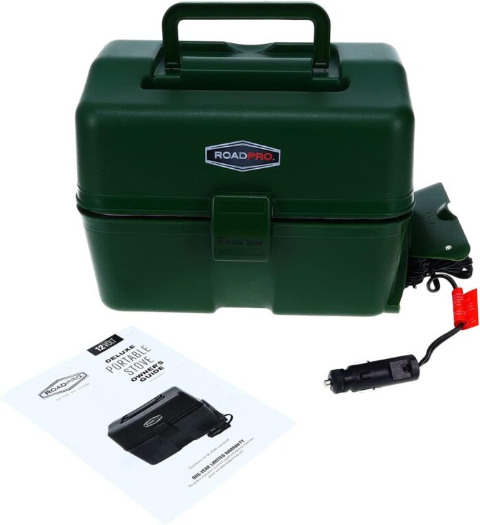 RoadPro RPLBSTOVET2 Electric Lunch Box Oven for Truck Portable Food Warmer Heated Lunch Box for Adults 12v Car Stove Van Life Travel or Construction – Deluxe, Hunter Green, 1 Quart - Image 8