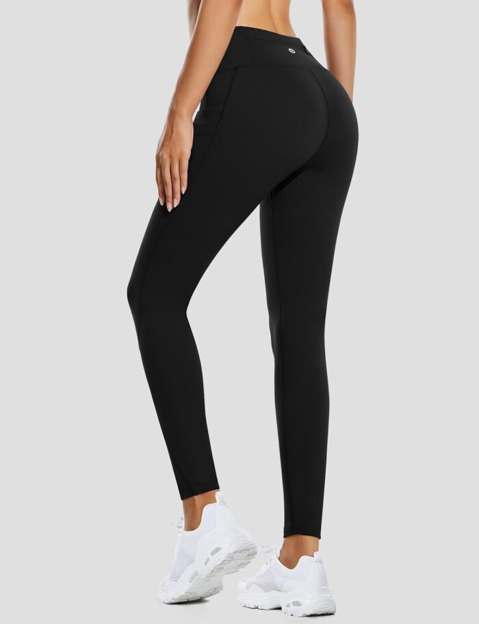 baleaf Women's Fleece Lined Leggings Water Resistant Thermal Winter Warm Tights High Waisted with Pockets Running Gear - Image 2