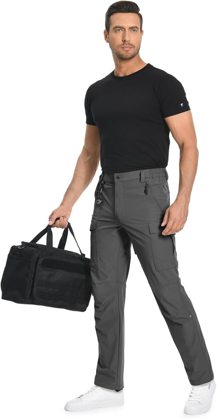 Moosehill Men's Hiking Cargo Pants Lightweight Water-Resistant Quick Dry for Tactical Work Fishing Golf Travel Outdoor Casual - Image 8