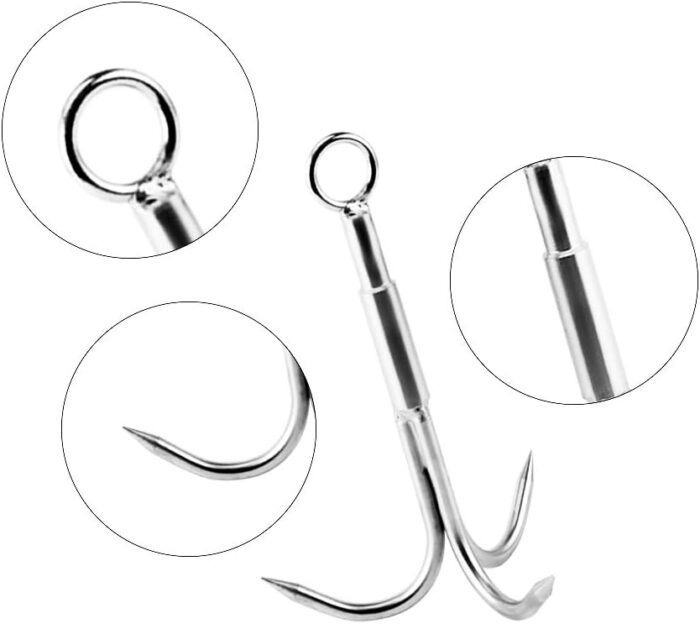 Grappling Hook with 3-Claw Stainless Steel,3 Claw Climbing Carabiner Hook for Retrieving,Outdoor Hiking,Tree Limb Removalr,Salvage. - Image 3