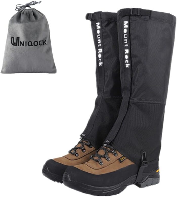 Leg Gaiters for Hiking Boots,900D Waterproof Hunting Hiking Gaiters Adjustable Snow Boot Gaiters for Climbing, Dirt-Proof Ripstop Shoe Gaiters for Men Women,Durable Snake Gaiters
