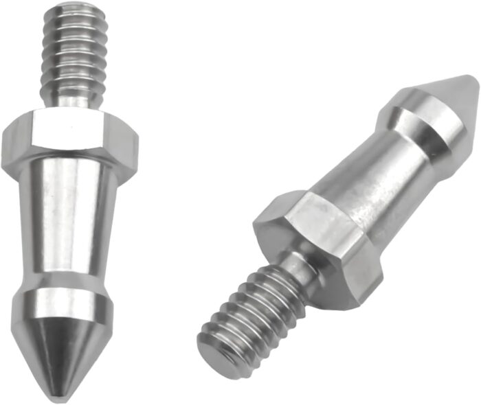 3PCS Threaded Tripod Spike Stainless Steel 1/4 inch Silver Mountaineering Stick Spike for Lens Plate Button Head Light Stand Monopod Ball Head Monopod Photo Accessories - Image 4