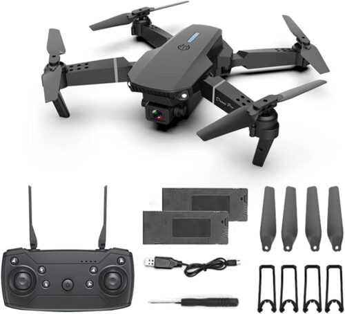 2025 Foldable Drone with 1080P Dual Camera for Adults, RC Quadcopter WiFi FPV Live Video, Altitude Hold, Beginner One Key Take Off/Land -E88