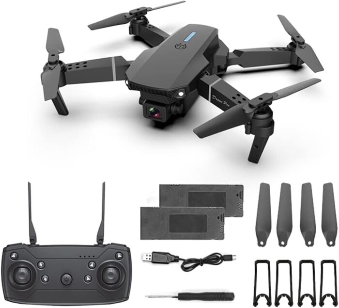 2025 Foldable Drone with 1080P Dual Camera for Adults, RC Quadcopter WiFi FPV Live Video, Altitude Hold, Beginner One Key Take Off/Land -E88