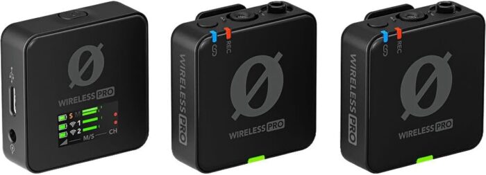 Rode Wireless PRO 2-Person Clip-On Wireless Microphone System/Recorder with Lavaliers (2.4 GHz) (WIPRO) + VXLR Adapter + Headphone Cleaner + Cleaning Kit - Image 2