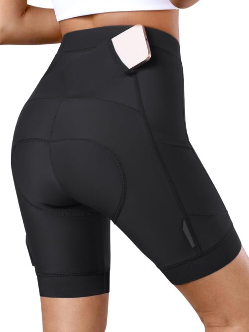 BERGRISAR Women's 4D Padded Bike Shorts Cycling Shorts with 3 Pockets Bicycle Biking Shorts
