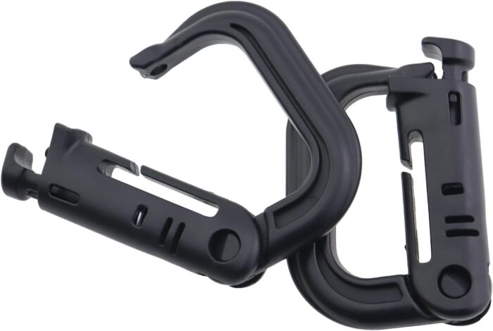 10PCS Tactical D Ring Lock Buckles Press Activated High Strength Plastic Hook Fasteners with Locking Device and Zippered Pouch Mountaineering Hook Buckles for Camping and Hiking Backpacks - Image 4