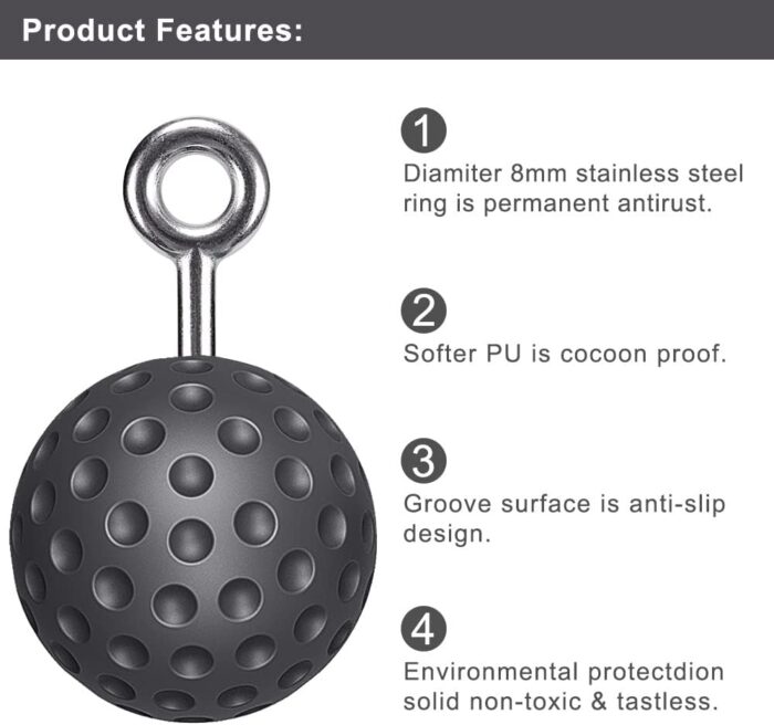 SELEWARE Pull Up Ball Grip, Non-Slip Rock Climbing Holds Pull Up Power Ball for Strength Training Attachment, Neutral Grip Pull Up Handles for Chin Up Bar, Kettlebell, Barbell Home Gym Workout - Image 3