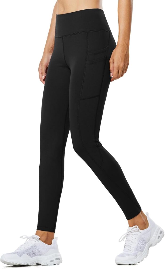 baleaf Women's Fleece Lined Leggings Water Resistant Thermal Winter Warm Tights High Waisted with Pockets Running Gear - Image 6